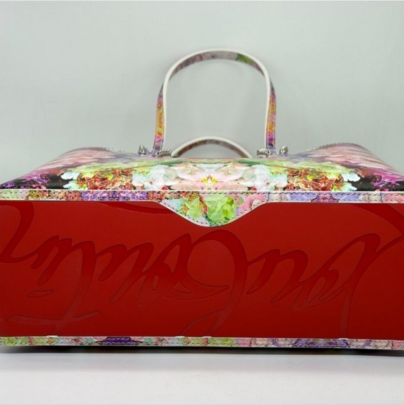 π2XHP Christian Louboutin CABATA Spiked Studded Paris Blooming Floral Tote Bag - Picture 15 of 16
